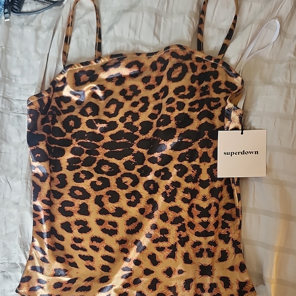Superdown Leopard Print One Piece Swimsuit